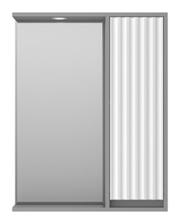 Зеркальный шкаф с подсветкой Brevita Balaton BAL-04065-01-01П правый 65см белый/серый