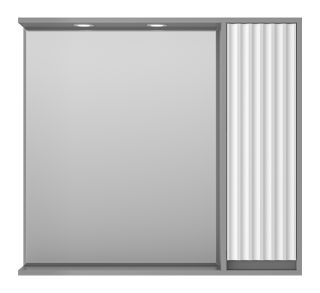 Зеркальный шкаф с подсветкой Brevita Balaton BAL-04090-01-01П правый 90см белый/серый