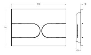 Кнопка смыва BelBagno BB-11-BL, белый глянец
