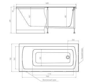 Акриловая ванна Timo Ritta RITTA1670 160x70 см