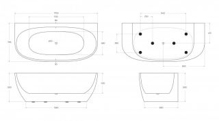 Акриловая ванна BelBagno BB83-1700-W0 170x80 см