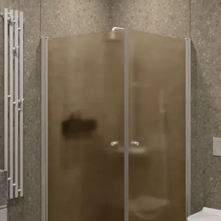 Душевой уголок на монопетле by Deonria U-80-79-6-BR/M-W 80x79см белый/бронза матовая