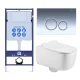 Комплект SET AQUATEK ЛУГАНО-018 4в1 унитаз с инсталляцией кнопкой и сиденьем микролифт