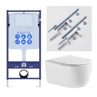 Комплект Set AQUATEK ЕВРОПА new cm T унитаз с инсталляцией и сиденьем микролифт