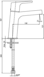 Смеситель для раковины E.C.A. Luna 102108940EX хром