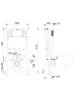 Комплект SET AQUATEK СИРИУС унитаз с инсталляцией и сиденьем микролифт