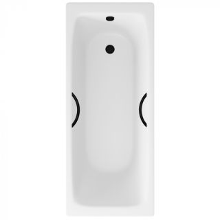 Ванна чугунная Delice Biove DLR220509RB 170х70 с черными матовыми ручками