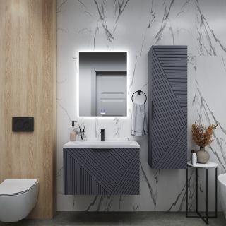 Тумба под раковину Grossman Блисс 107053 70 см подвесная цвет графит