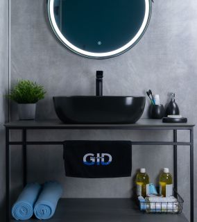 Раковина Gid Bm1302 53348 накладная черная матовая 50x40x14