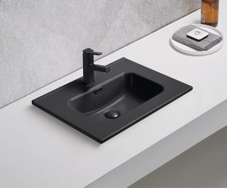 Раковина Gid Bm9060s 72208 встраиваемая сверху черная матовая 61x46.5x17