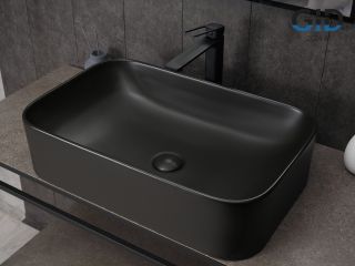Раковина Gid Bm9599 53366 накладная черная матовая 61x38x15