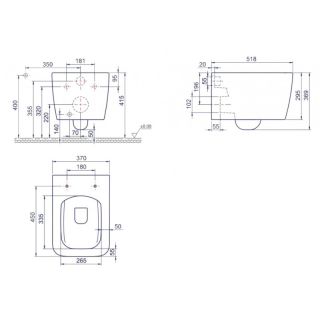Подвесной унитаз Boheme Zen белый глянец 967-W