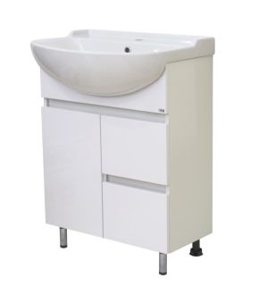 Напольная тумба под раковину Misty Амур с двумя ящиками 70см белый