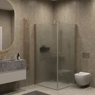 Душевой уголок на монопетле by Deonria U-90-89-6-S-BR1 90x89см бронза/сатин