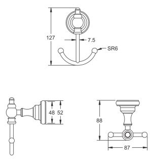 Крючок для ванной комнаты двойной Rose RG1121Q бронза
