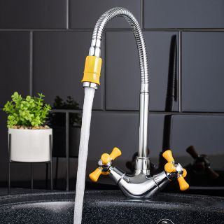 Смеситель для кухни РМС SL92YW-279F хром/жёлтый