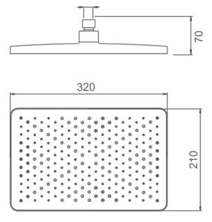 Верхний душ Splenka S451.52.06 32x21см чёрный