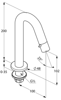 Кран с управлением в изливе Kludi Bozz хром 380160530