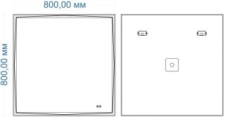 Зеркало с подсветкой и подогревом Art&Max Firenze 80см AM-Fir-800-800-DS-F-H