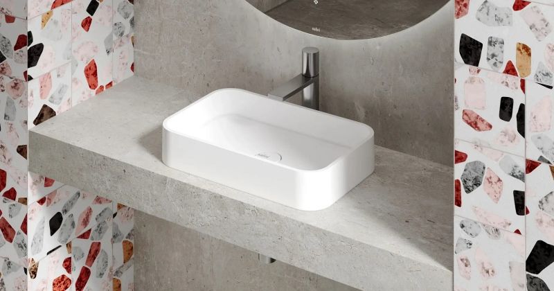 Накладная раковина Salini Callista 01 S-Sense 1101104GRH 55см RAL снаружи