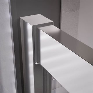 Боковая панель Veconi Premium Trento SP-30GR, 900х2000 брашированный графит, стекло прозрачное