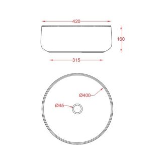 Раковина ArtCeram Cognac COL001 95 00 mint 42 см