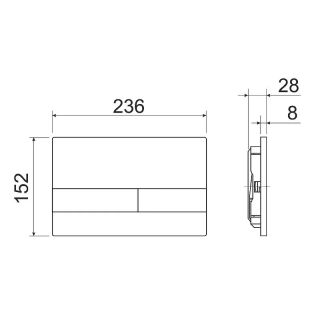 Клавиша смыва Ceramica Nova Flat CN002W белый глянцевый