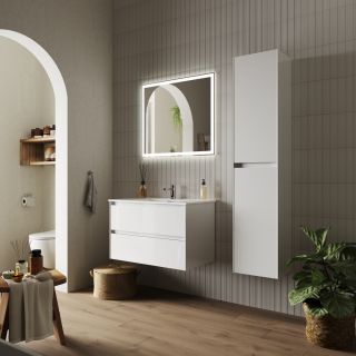 Подвесная тумба под раковину Sancos Cento CN80W 80см белый глянец