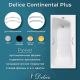 Ванна чугунная Delice Continental PLUS 100х70 с отверстиями под ручки и антискользящим покрытием