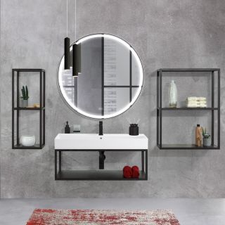 Зеркало Cezares в металлической раме с подсветкой сенсорным выключателем, подогревом CEZARES CZR-SPC-CADRO-800-LED-TCH-WARM