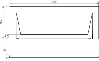 Фронтальная панель для ванны Timo FP16H 160см белый