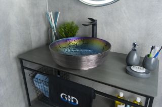 Раковина Gid D1315h107 53332 накладная цветная 41.5x41.5x13.5