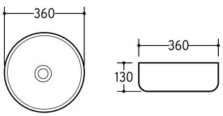 Накладная раковина Charus Teolo 700-011B 36см чёрный
