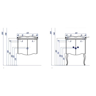 Ножки для тумбы Акватон Венеция 37см белый 1A155403XX010