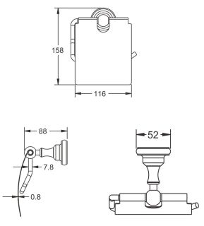 Держатель для туалетной бумаги Rose RG1105Q бронза