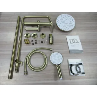 Душевая система DQ Bonn DA1703707 225 мм, со смесителем, золотой матовый