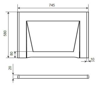 Торцевая панель для ванны Timo TP75H 75см белый