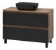 Напольная тумба под раковину Brevita Dakota DAK-07100-19/02-2Я 100см дуб Галифакс олово/чёрный