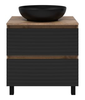 Напольная тумба под раковину Brevita Dakota DAK-07070-19/02-2Я 70см дуб Галифакс олово/чёрный