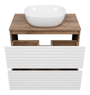 Напольная тумба под раковину Brevita Dakota DAK-07080-19/01-2Я 80см дуб Галифакс олово/белый