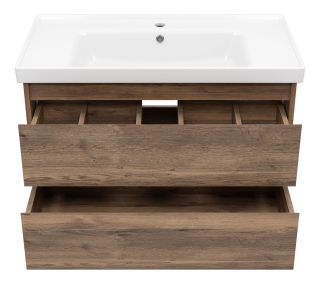 Подвесная тумба под раковину Brevita Dallas DAL-01090-074П 90см дуб Галифакс олово