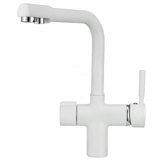 Смеситель для кухни Granula 2088 Хром+АКС-002 белый