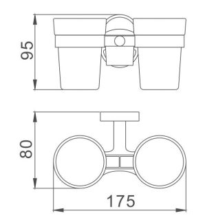 Стакан для ванной комнаты Haiba HB1908 двойной хром