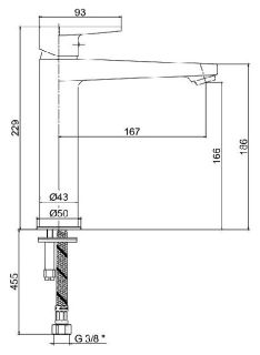 Смеситель для раковины E.C.A. Dalia 102188117EX хром