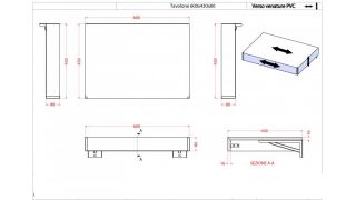 Консоль подвесная Cezares 60x8 Bianco Opaco Tavolone 41784