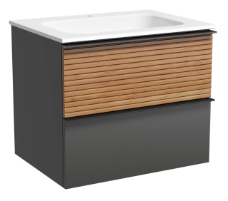 Подвесная тумба под раковину Sancos Delta DL60GR 60см дуб красный/графит