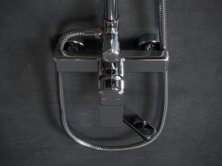 Смеситель для ванны и душа Laguraty 7003 с лейкой чёрный матовый