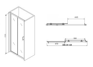Душевая дверь ABBER Schwarzer Diamant 110см чёрный AG30110B