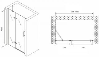 Душевая дверь ABBER Zart 100см хром AG08100