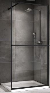 Душевая перегородка ABBER Immer Offen 100см чёрный AG60100B8